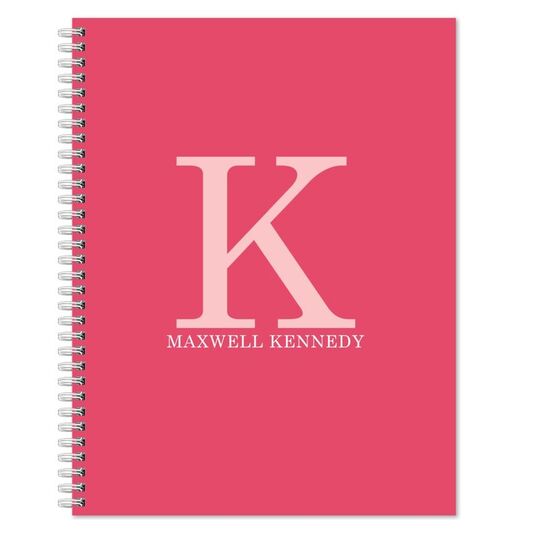 Large Initial Spiral Notebook